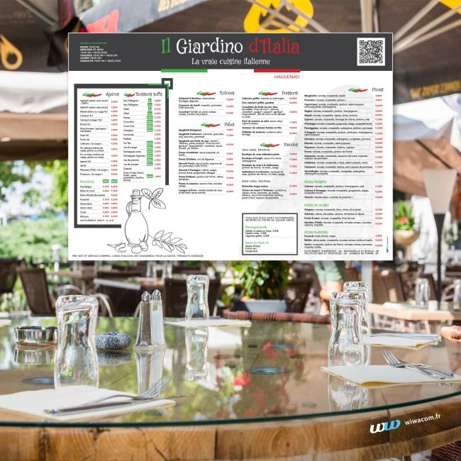 Restaurant Il Giardino - Sets de table