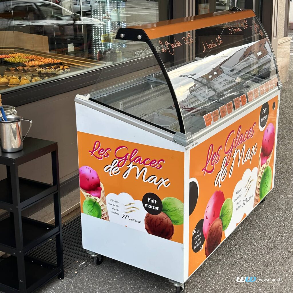 Création visuel bac à glace pour Pâtisserie Maxime