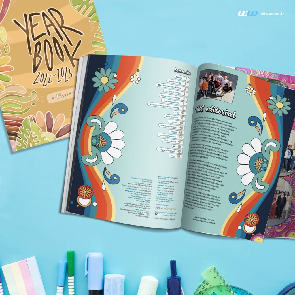 Création graphique Yearbook pour le Gymnase Jean Sturm