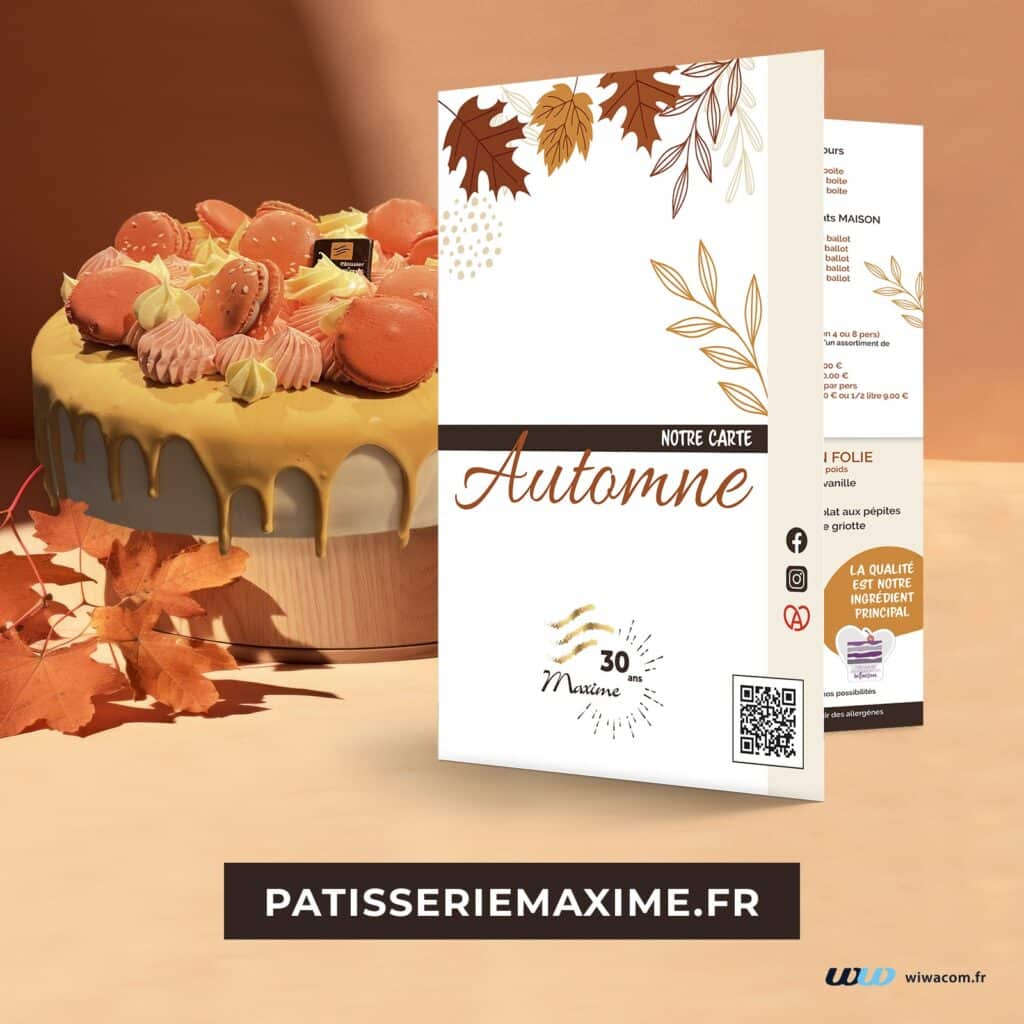 Carte automne Pâtisserie Maxime