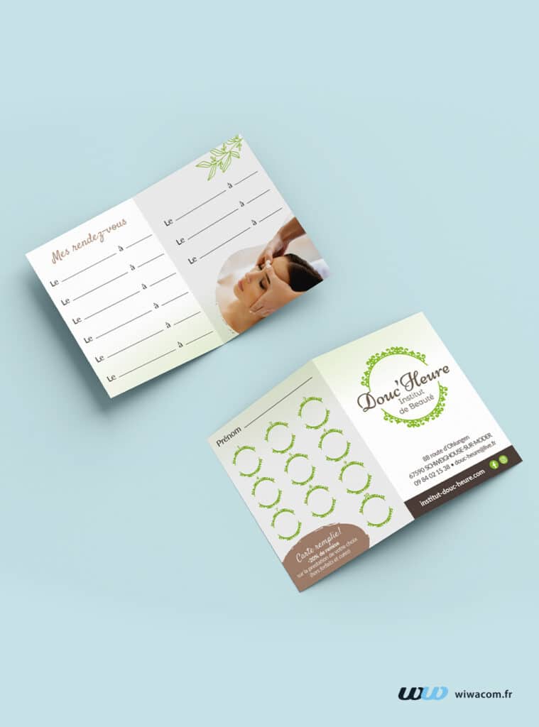 Carte de fidélité pour Institut Douc'Heure