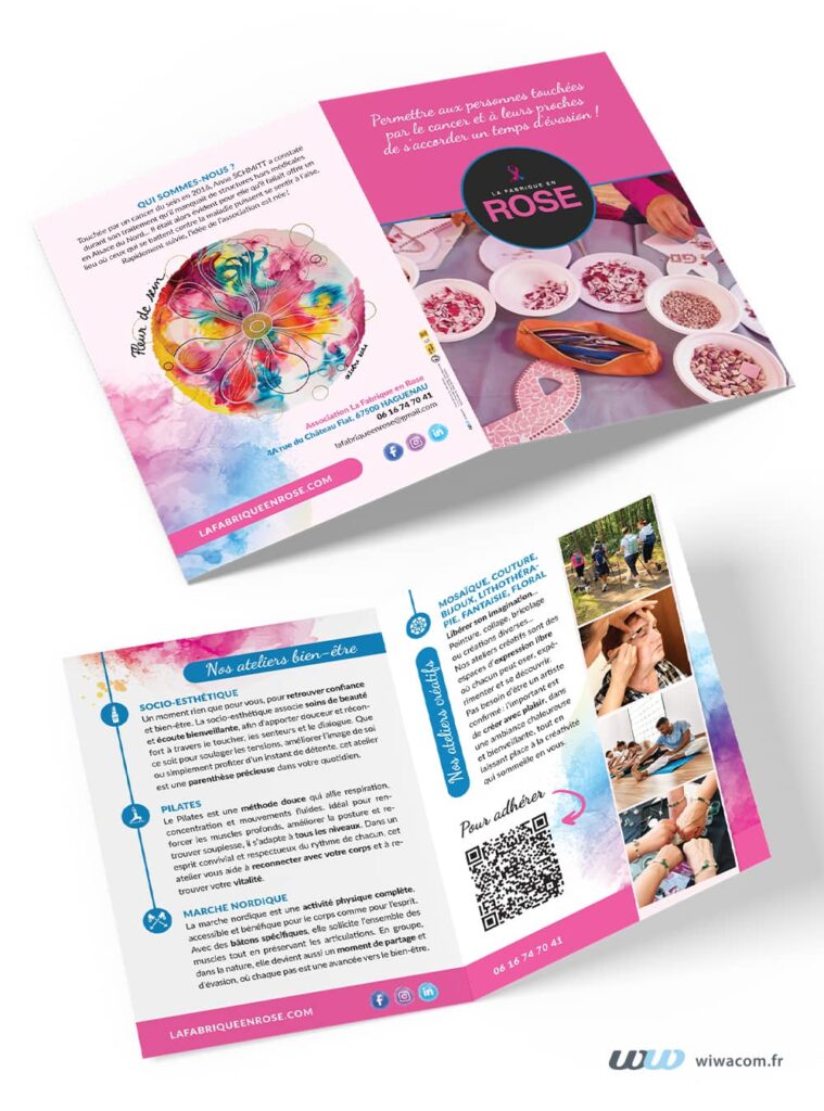 Dépliant pour La Fabrique en Rose