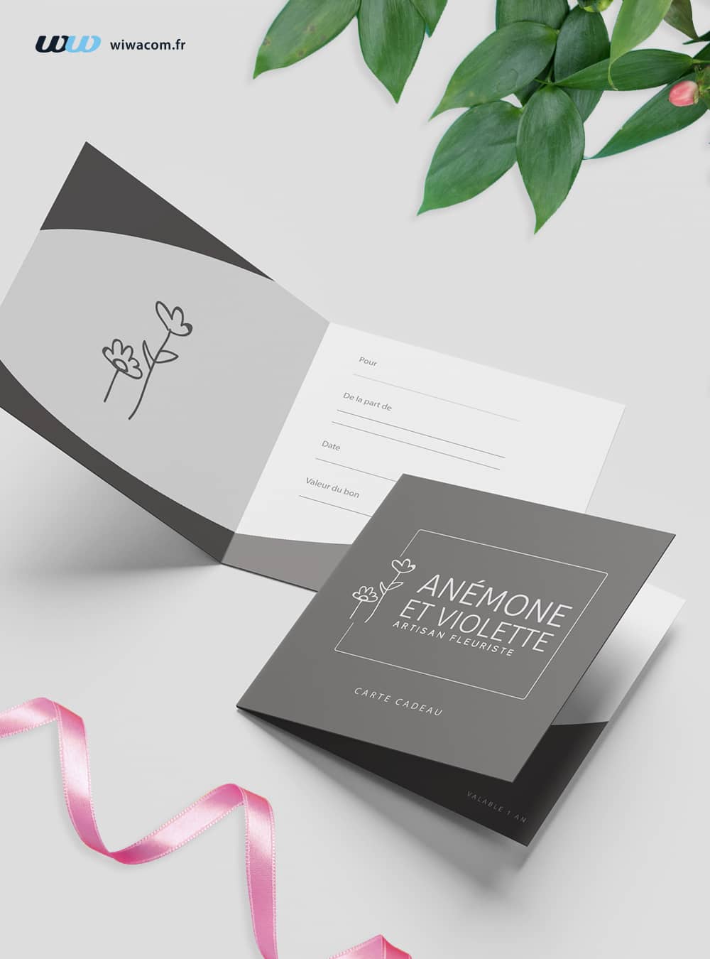 Carte cadeau pour Anémone et Violette